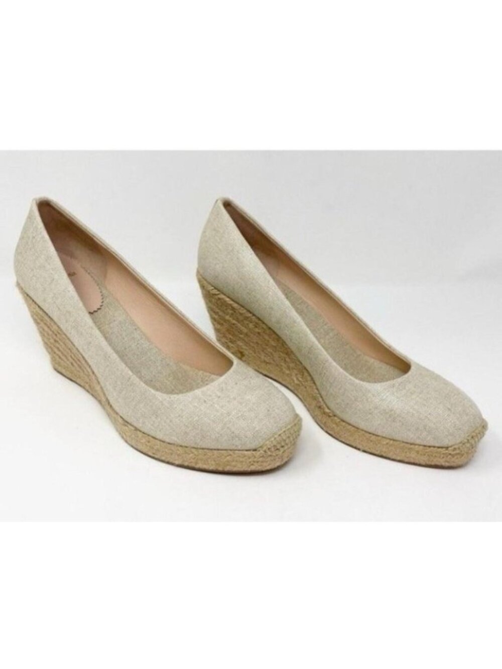 J.Crew Seville Sandstone Canvas Espadrilles Wedges Slip On Women's Size 10